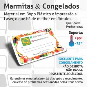 Adesivos Etiquetas Personalizadas Marmita Fit e Congelados Bopp (plástico) 10x5 cm Colorido  Corte Redondo ou Quadrado Cola Extra Forte