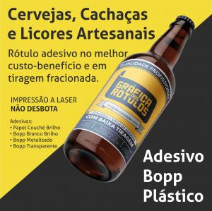 Rótulos Personalizados Cervejas, Cachaças e Licores Artesanais Bopp (plástico) 10,5x5,5 cm Colorido  Corte Especial Cola Extra Forte